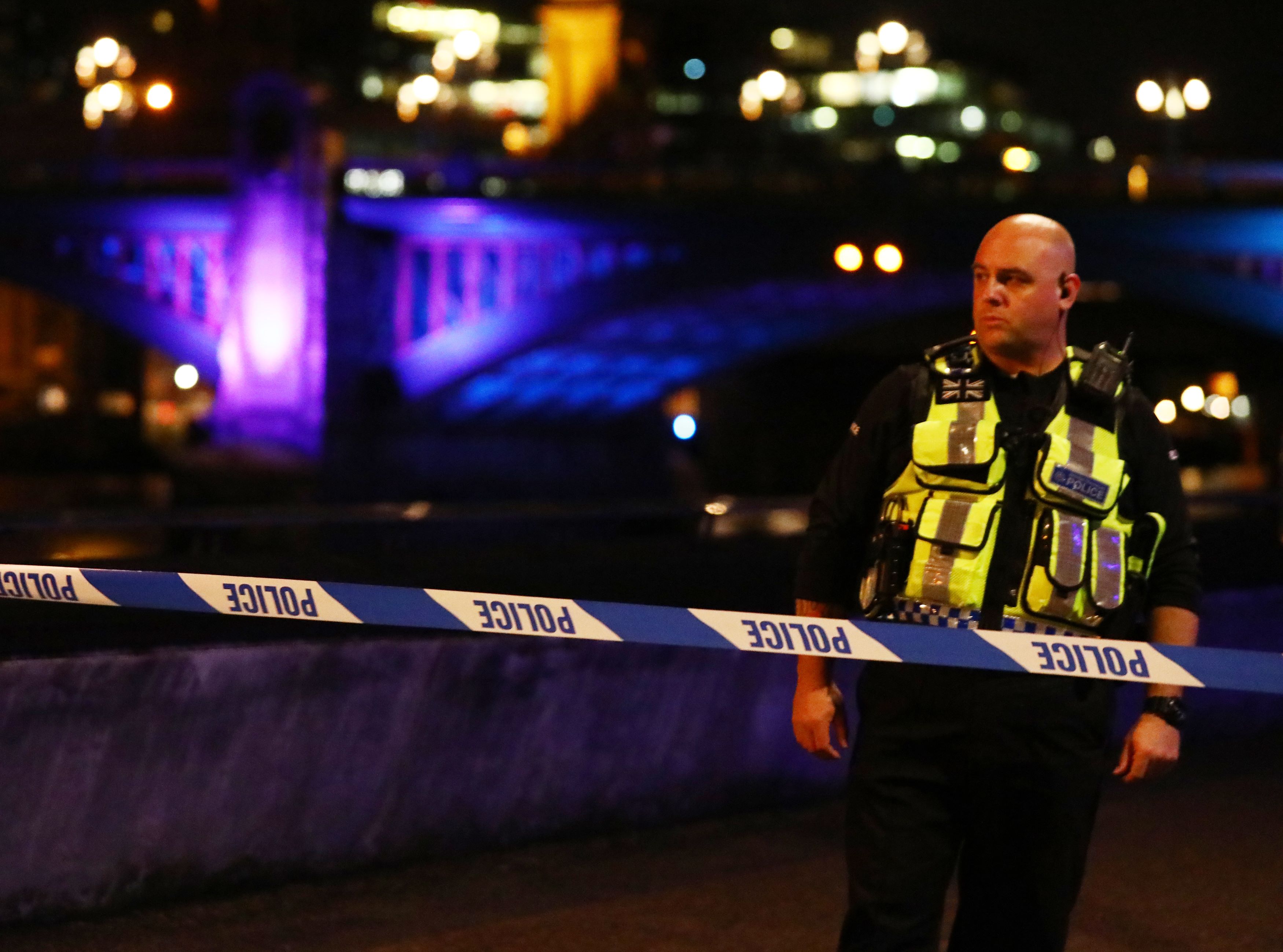 A police officer guards a cordon after an incident near London Bridge in London, Britain June 4, 2017. REUTERS/Neil Hall