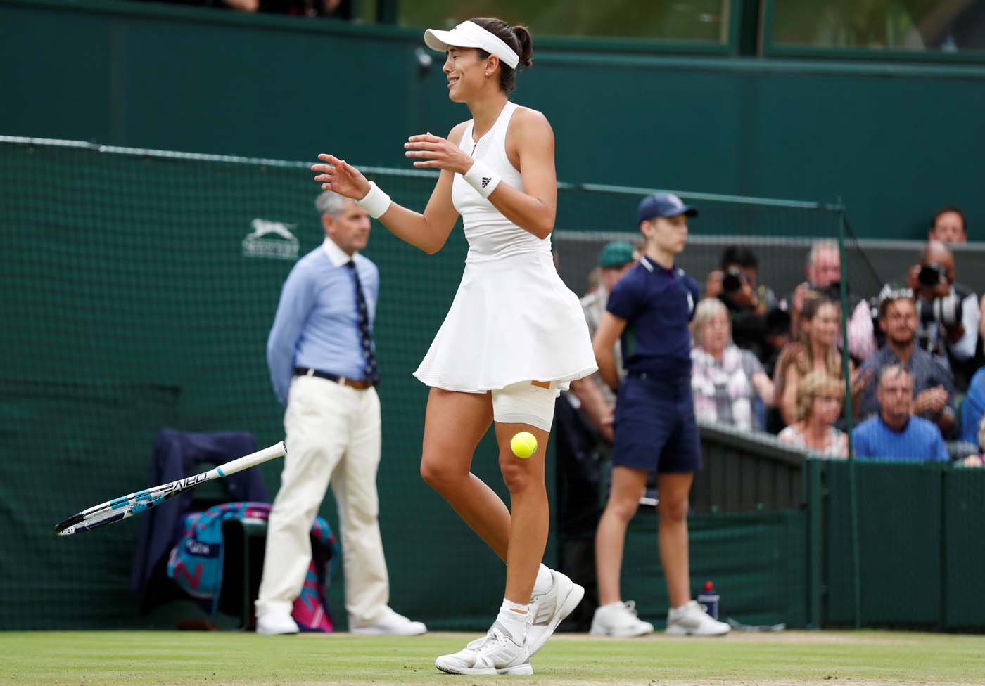 Tennis - Wimbledon - London, Britain - July 15, 2017 Spain’s Garbine Muguruza celebrates winning the final against Venus Williams of the U.S. REUTERS/Matthew Childs