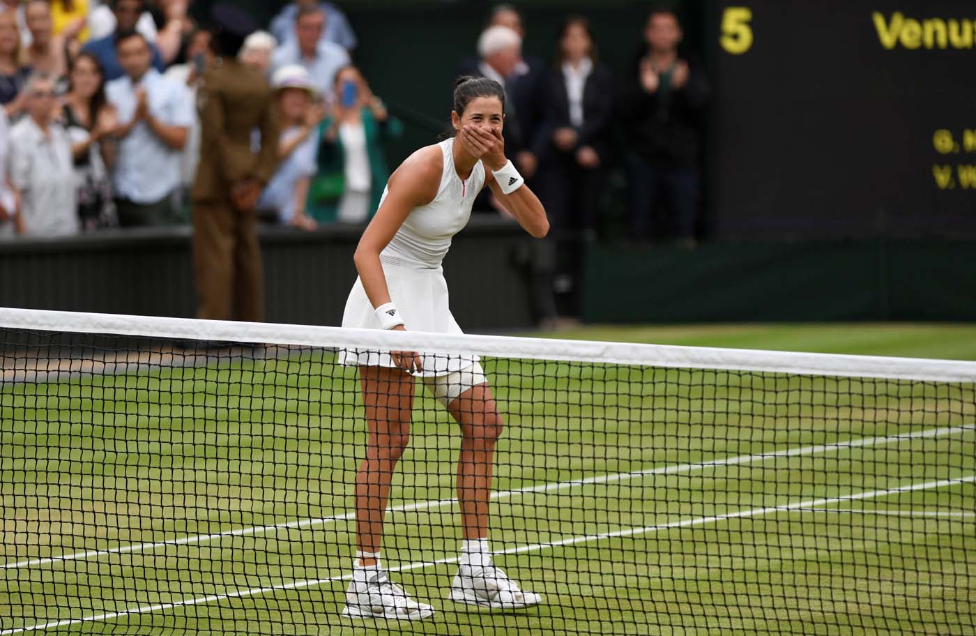 Tennis - Wimbledon - London, Britain - July 15, 2017 Spain’s Garbine Muguruza celebrates winning the final against Venus Williams of the U.S. REUTERS/Tony O'Brien