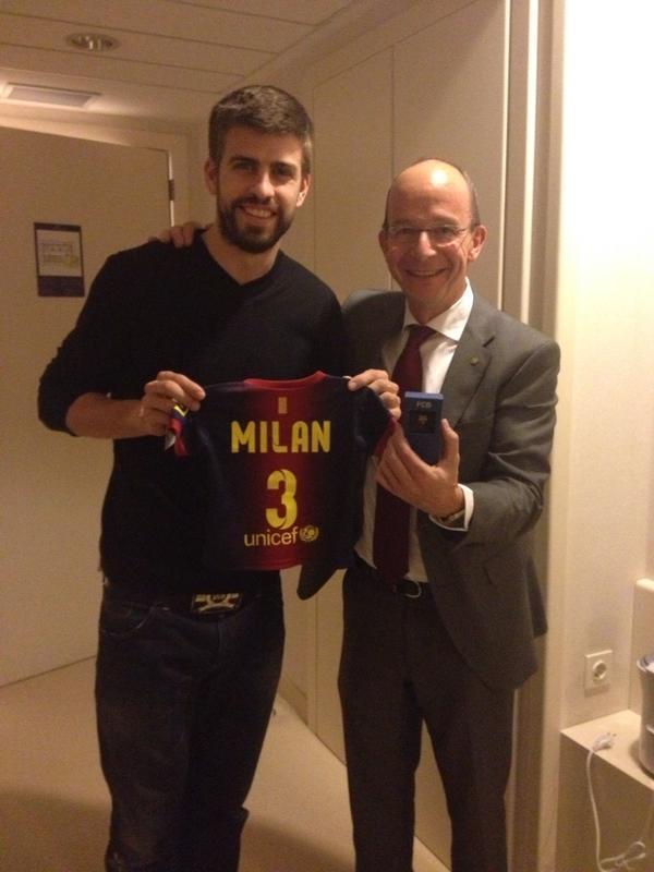 Esta es la camiseta que le dio el Barcelona a Milan Piqué Mebarak