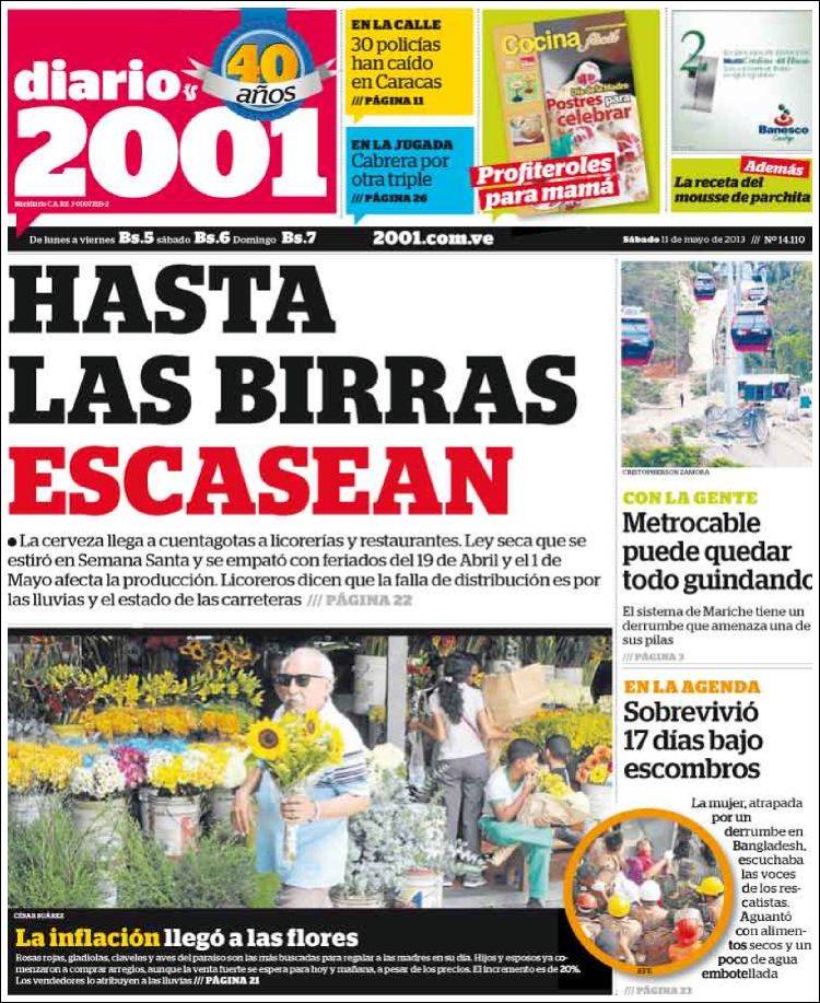 Portadas del sábado 11 de mayo de 2013