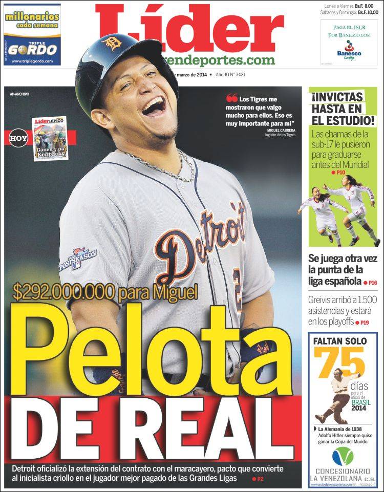 Portadas del sábado 29 de marzo de 2014