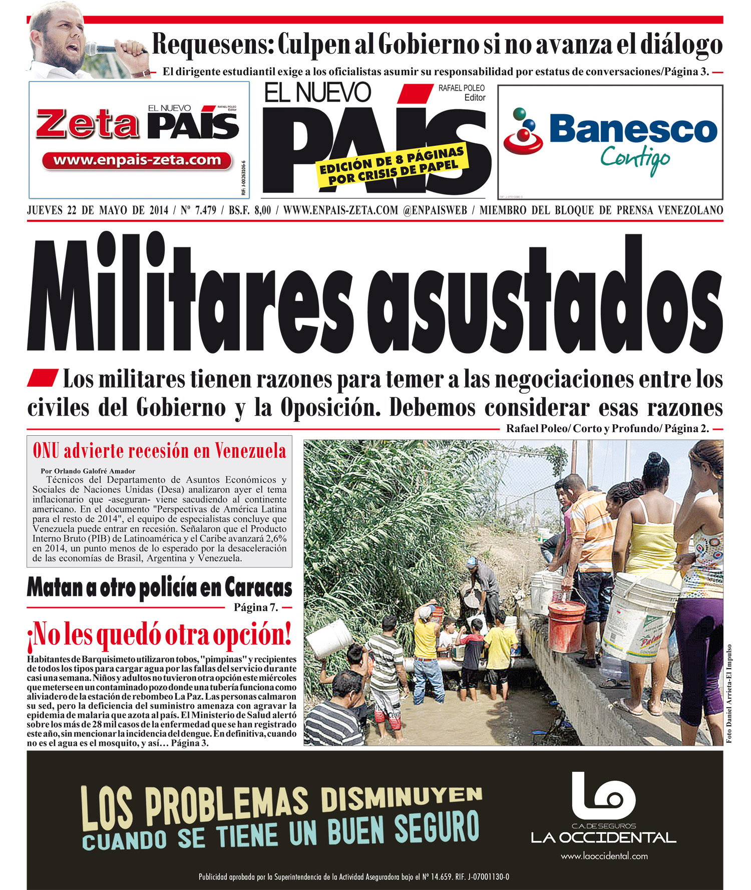 Portadas del jueves 22 de mayo de 2014