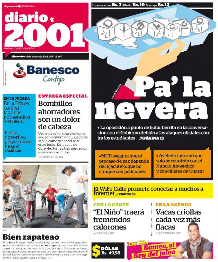 Portadas del miércoles 14 de mayo de 2014