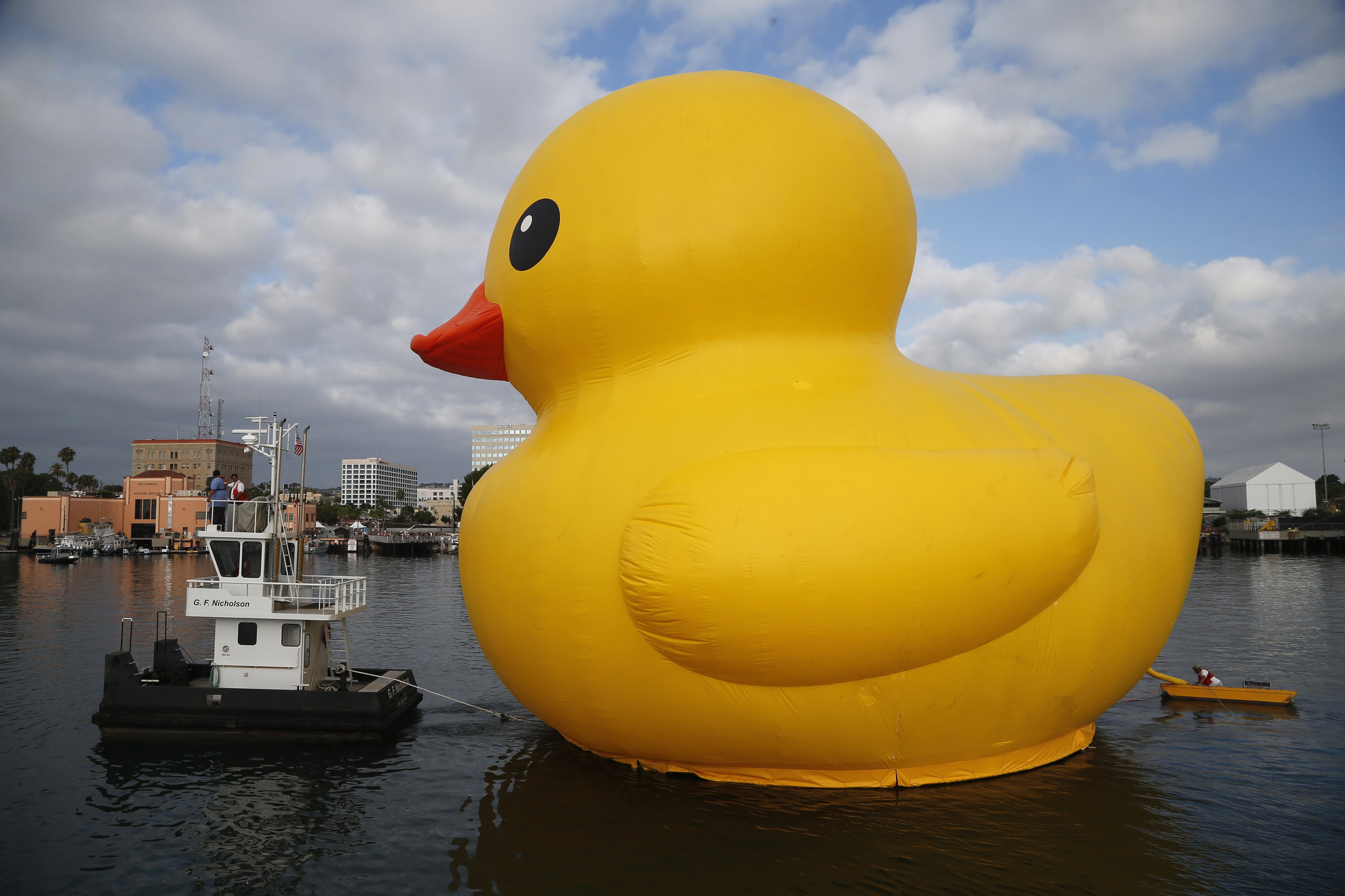 Giant Inflatable Rubber Duck Installation By Dutch Artist Florentijn Hofman Floats Through The
