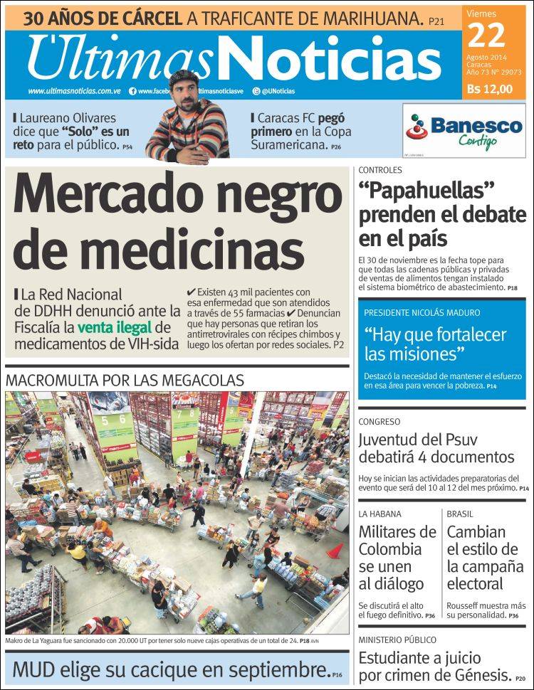 Portadas del viernes 22 de agosto de 2014