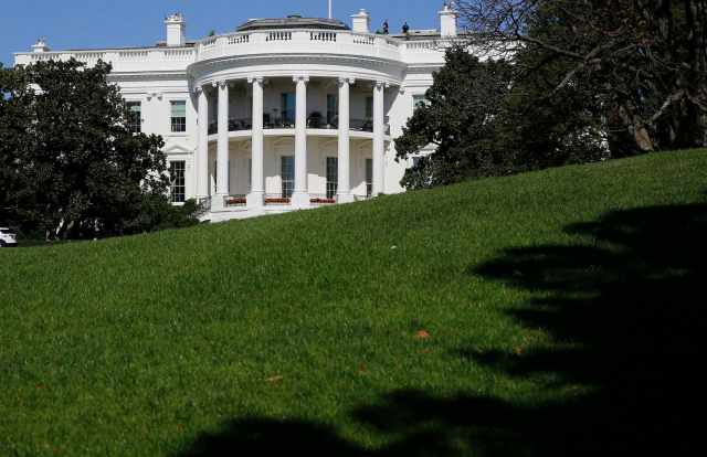 The White House is seen from the South Lawn in Washington