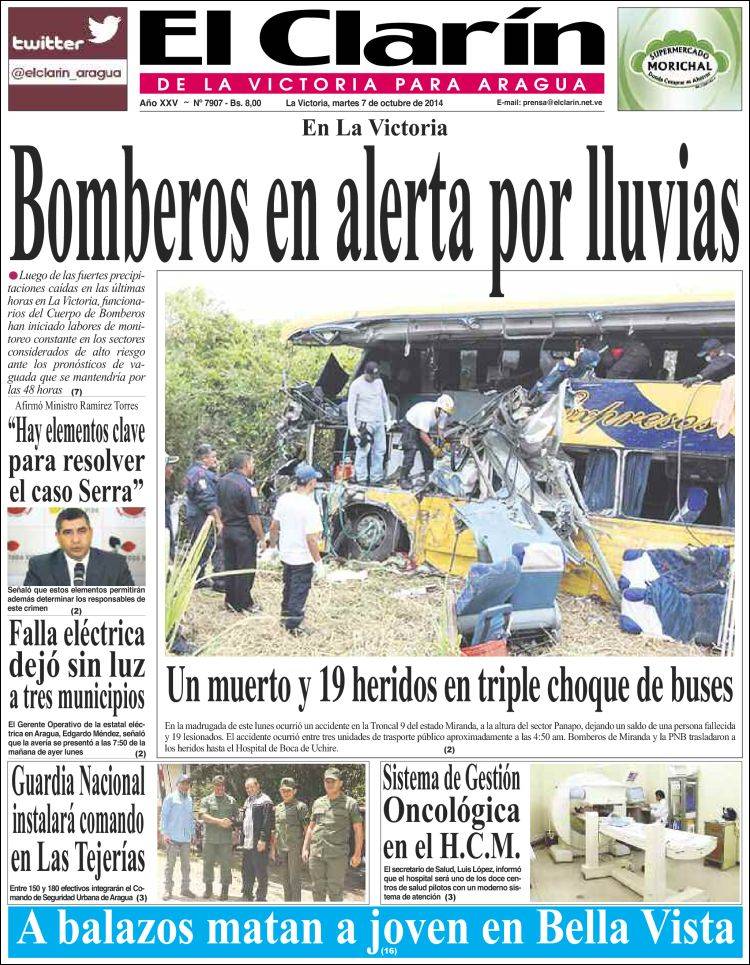 Portadas del martes 07 de octubre de 2014