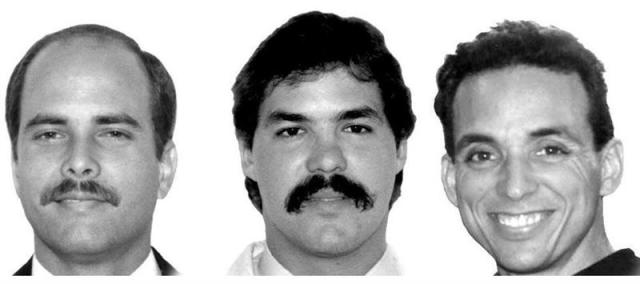 Foto: Combo de fotografías de cortesía y archivo, sin datar, de Gerardo Hernández (i), Ramón Labañino (c) y Antonio Guerrero (d), los tres agentes cubanos encarcelados en Estados Unidos por espionaje, que han sido puestos en libertad coincidiendo con la liberación en Cuba del contratista estadounidense Alan Gross. EFE