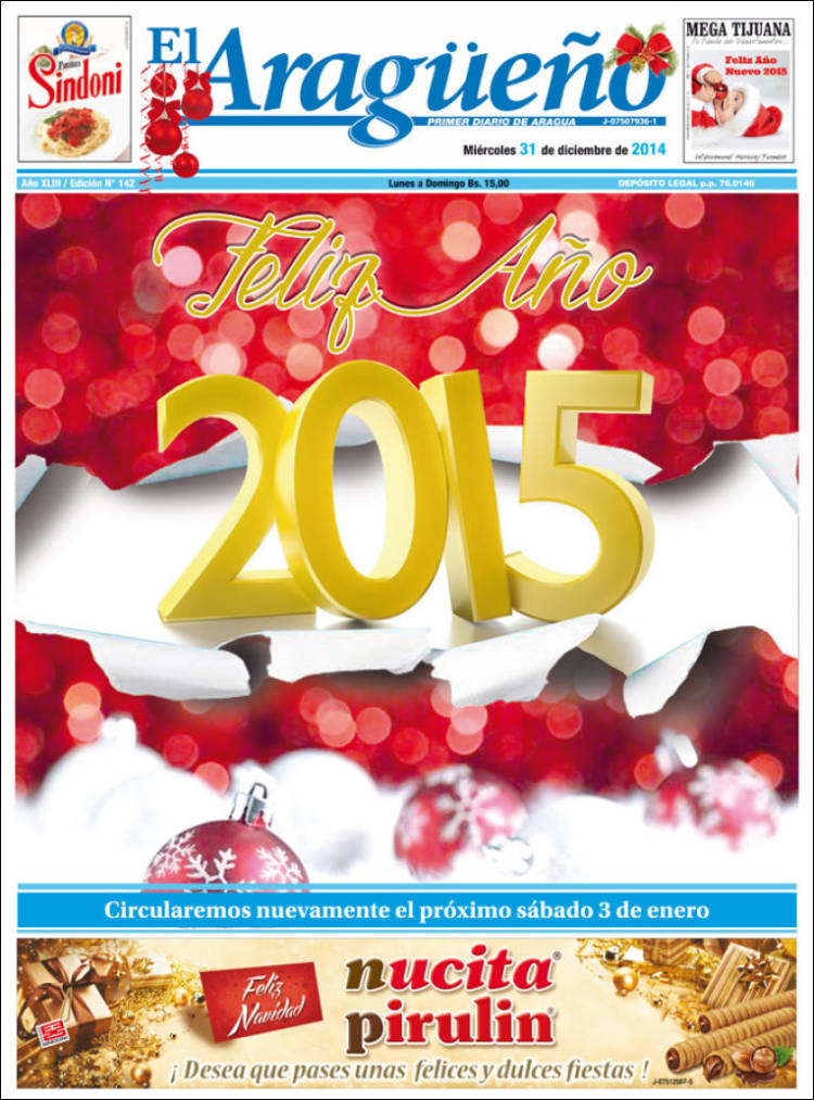 Portadas del miércoles 31 de diciembre de 2014