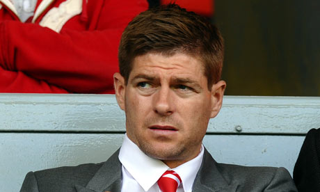 Steven Gerrard watched Liverpool's defeat by West Bromwich Albion from the stands