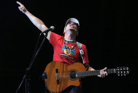 Foto: El artista franco-español Manu Chao durante su concierto en Santiago de Chile / EFE