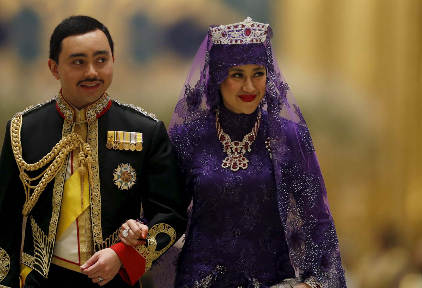 Brunei’s newly wed royal couple, Prince Abdul Malik and Dayangku Raabi
