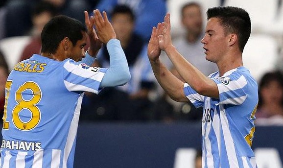 Málaga igualó con la Real Sociedad; Rosales y Añor fueron titulares