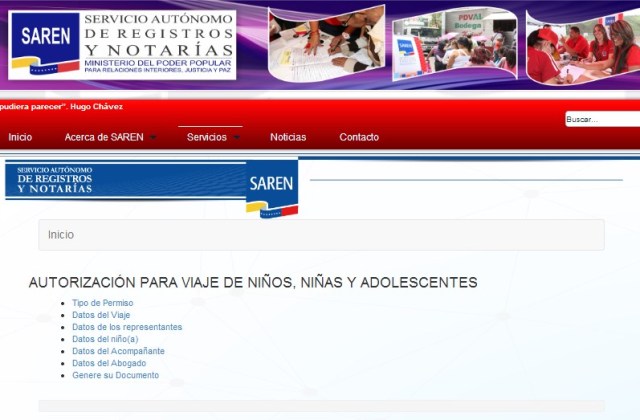 Saren añadió en su portal un formato de permisos de viajes para niños y  adolescentes 