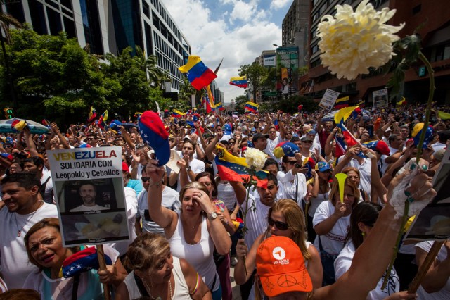 MANIFESTACIÓN PARA RESPALDAR PETICIONES DE LEOPOLDO LÓPEZ Y DANIEL CEBALLOS