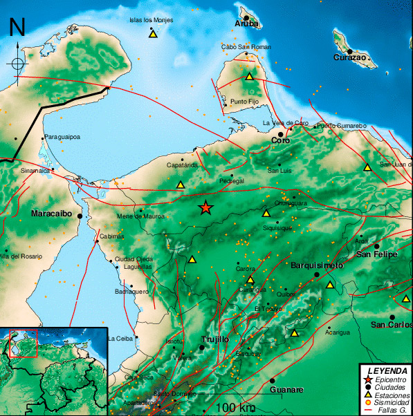 Sismo de magnitud 3.7 al suroeste de Falcón