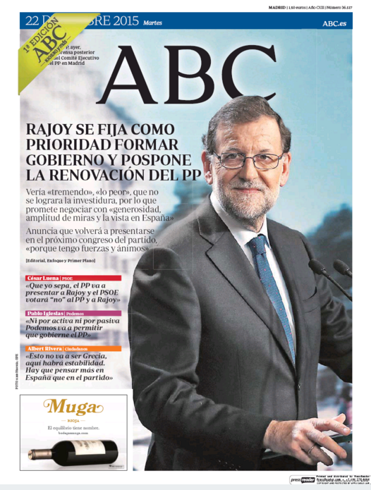 Portadas de la prensa internacional de este martes 22 de diciembre de 2015