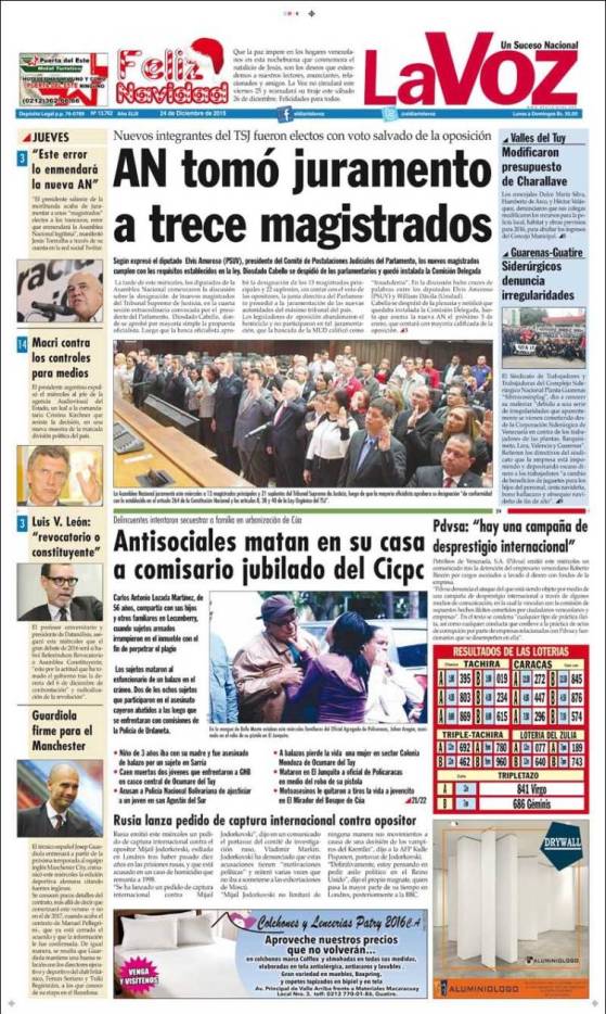 PORTADA LA VOZ