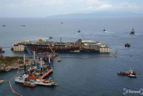 Cuatro años después, el tenebroso interior del Costa Concordia tras ser reflotado (Fotos)