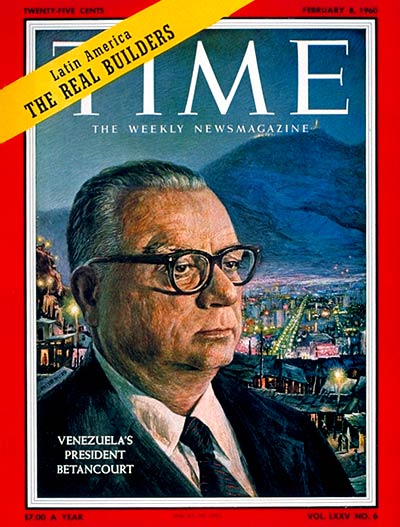 Foto: Rómulo Betancourt en la portada del Time el 8 de Febrero de 1960 / time.com