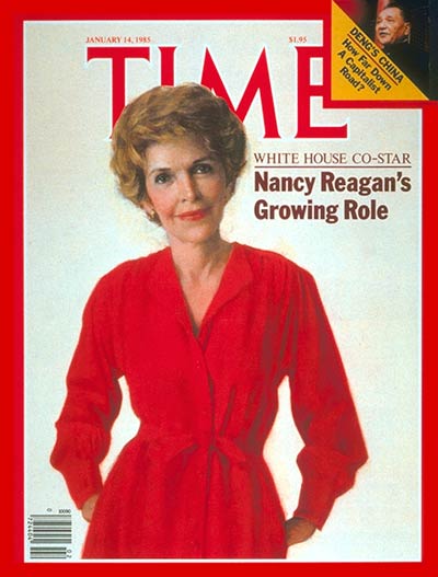 Nancy Reagan en la portada de la revista Time el 14 de enero de 1985