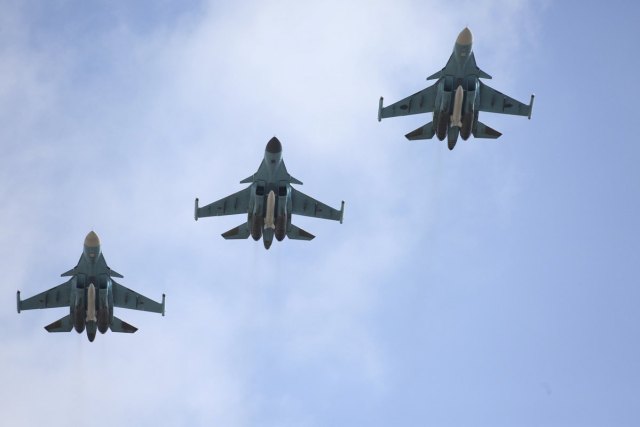 Russian military jets flying from Syria are seen shortly before landing on the runway of an airbase in Buturlinovka in Voronezh region, Russia, March 15, 2016. REUTERS/Russian Ministry of Defence/Olga Balashova/Handout via Reuters ATTENTION EDITORS - THIS IMAGE WAS PROVIDED BY A THIRD PARTY. REUTERS IS UNABLE TO INDEPENDENTLY VERIFY THE AUTHENTICITY, CONTENT, LOCATION OR DATE OF THIS IMAGE. FOR EDITORIAL USE ONLY. NOT FOR SALE FOR MARKETING OR ADVERTISING CAMPAIGNS. FOR EDITORIAL USE ONLY. NO RESALES. NO ARCHIVE. THE PICTURE IS DISTRIBUTED EXACTLY AS RECEIVED BY REUTERS, AS A SERVICE TO CLIENTS.