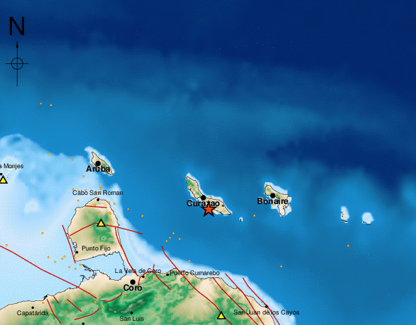 Sismo de magnitud 3.3 al sureste de Curazao