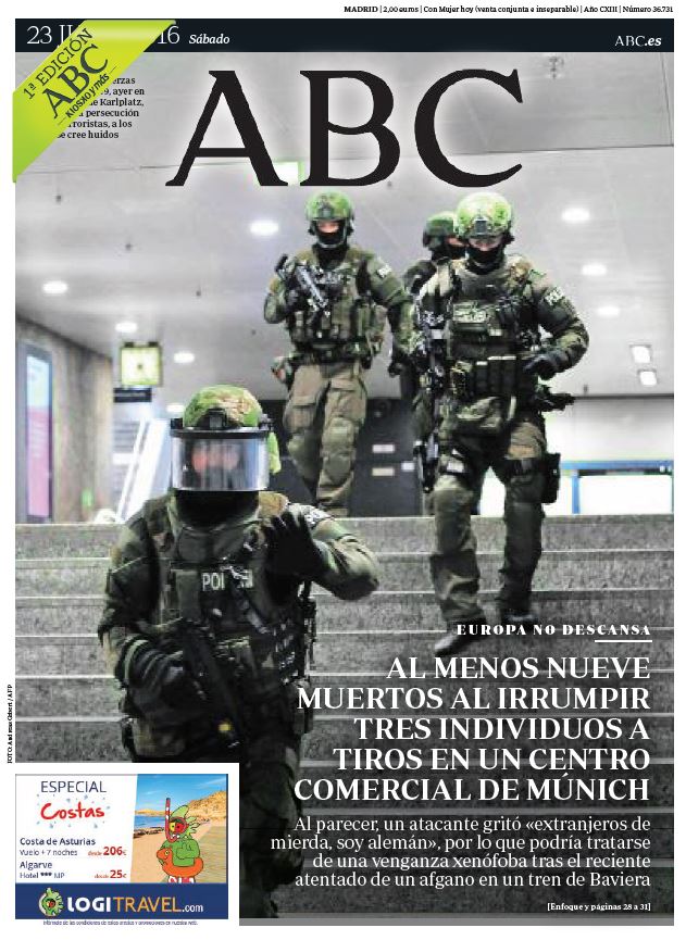 Portadas de la prensa internacional de este sábado 23 de julio de 2016