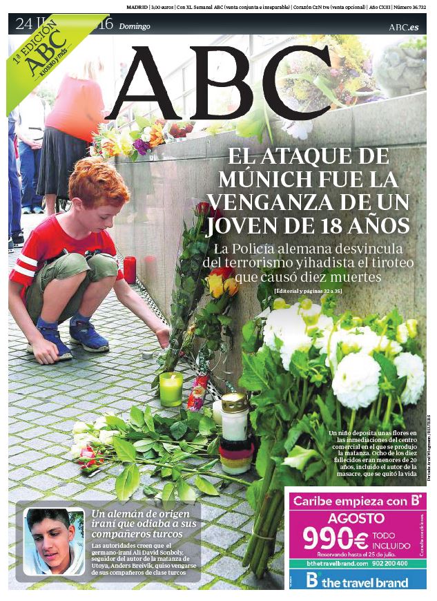 Portadas de la prensa internacional de este domingo 24 de julio de 2016