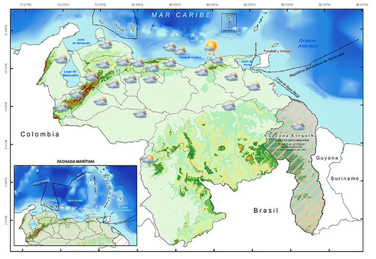 Inameh estima para este domingo lluvias dispersas en gran parte del país