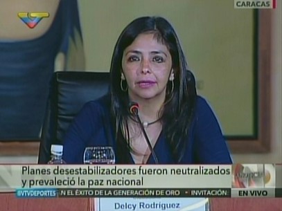 ¿Afectada por la Toma de Caracas? Esta fue la cara de tragedia de la canciller frente al Cuerpo Diplomático