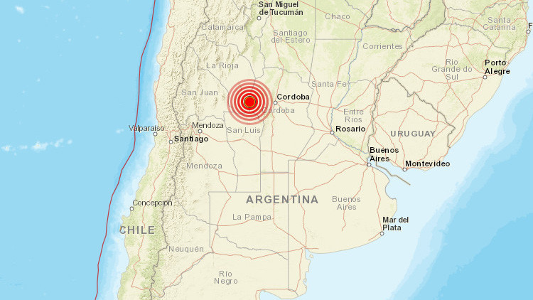 Terremoto de magnitud 5,7 sacude Argentina, según Servicio Geológico de EEUU