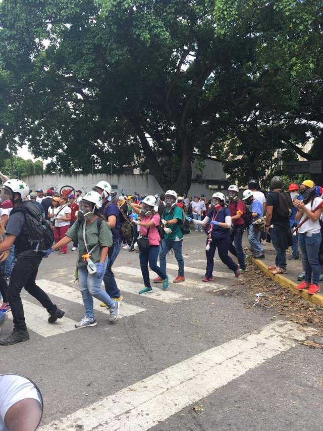 Brigada de primeros auxilios, Cruz Verde presente en La Castellana. Foto: Esteninf Olivares