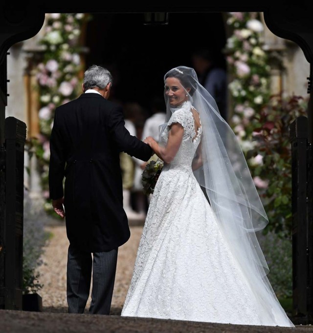 Pippa Middleton, the sister of Britain's Catherine, Duchess of Cambridge, arrives for her wedding to James Matthews at St Mark's Church in Englefield, west of London, on May 20, 2017. REUTERS/Justin Tallis/Pool