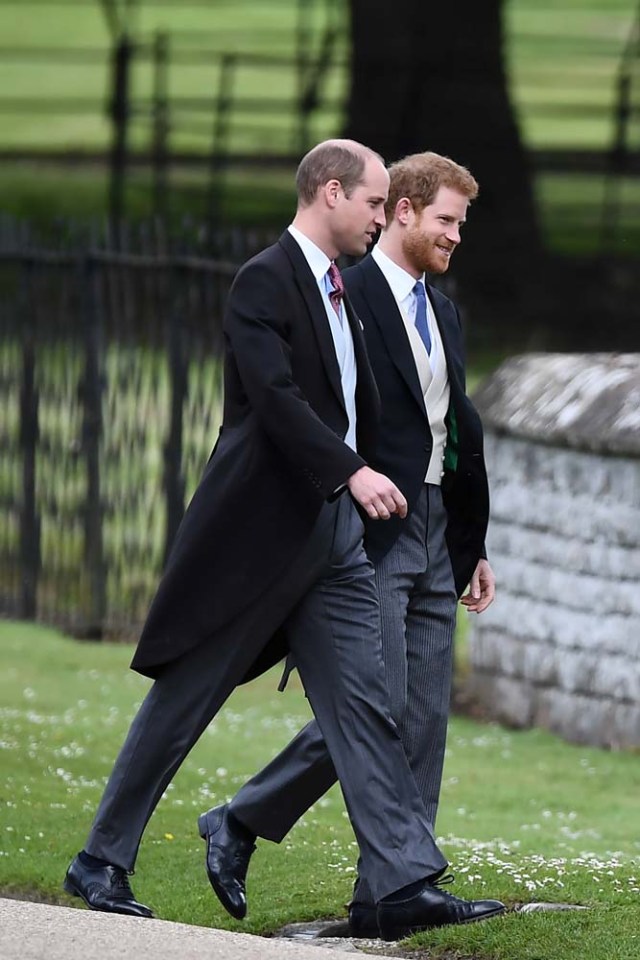 Britain's Prince Harry (R) and Prince William attend the wedding of Pippa Middleton, the sister of Britain's Catherine, Duchess of Cambridge, and James Matthews at St Mark's Church in Englefield, west of London, on May 20, 2017. REUTERS/Justin Tallis/Pool