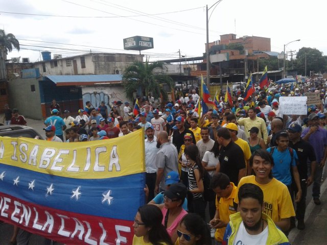 La marcha de Valencia se concentró en La Isabelica (Foto: @AndrewsAbreu)