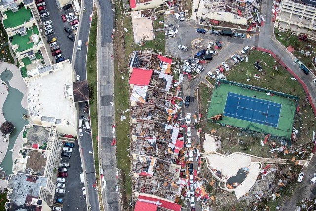 View of the aftermath of Hurricane Irma on Sint Maarten Dutch part of Saint Martin island in the Caribbean September 6, 2017. Picture taken September 6, 2017. Netherlands Ministry of Defence/Handout via REUTERS ATTENTION EDITORS - THIS IMAGE HAS BEEN SUPPLIED BY A THIRD PARTY. MANDATORY CREDIT. NO RESALES. NO ARCHIVES