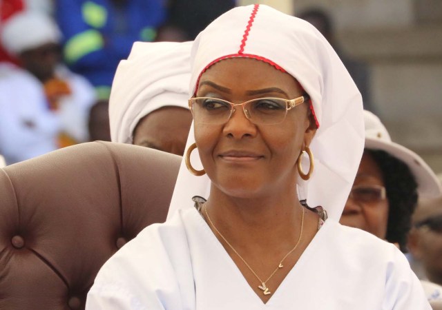 FILE PHOTO: President Robert Mugabe's wife Grace Mugabe looks on during a national church interface rally in Harare, Zimbabwe, November 5, 2017. REUTERS/Philimon Bulawayo/File Photo