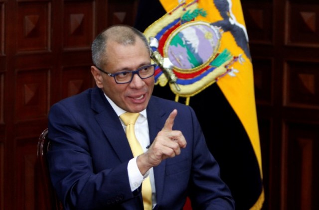 Foto de archivo del vicepresidente de Ecuador Jorge Glas en una entrevista con Reuters en Quito. Ago 29, 2017.  REUTERS/Daniel Tapia