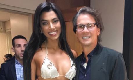 Capturado en una foto Lorenzo Mendoza con Elizabeth Coello, una espectacular nueva Chica Pilsen 2018