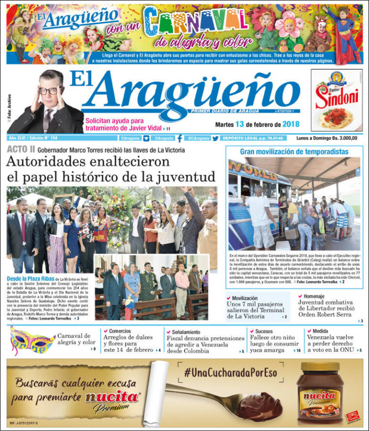 Portadas de este martes 13 de febrero de 2018