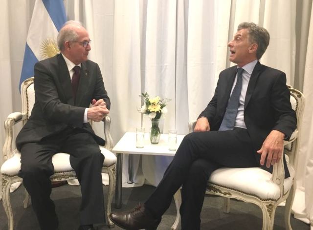 Antonio Ledezma con Mauricio Macri, presidente de Argentina | Foto: Nota de prensa