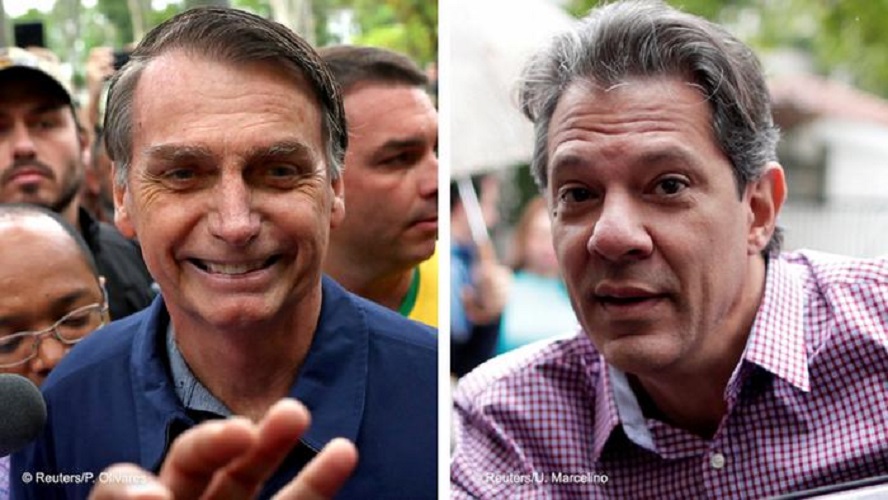 Sondeo en Brasil da a Bolsonaro victoria por 18 puntos sobre Haddad, según Ibope