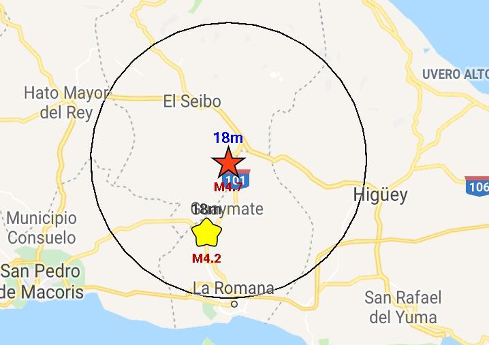 Temblor de magnitud 4,2 sacude parte del este dominicano