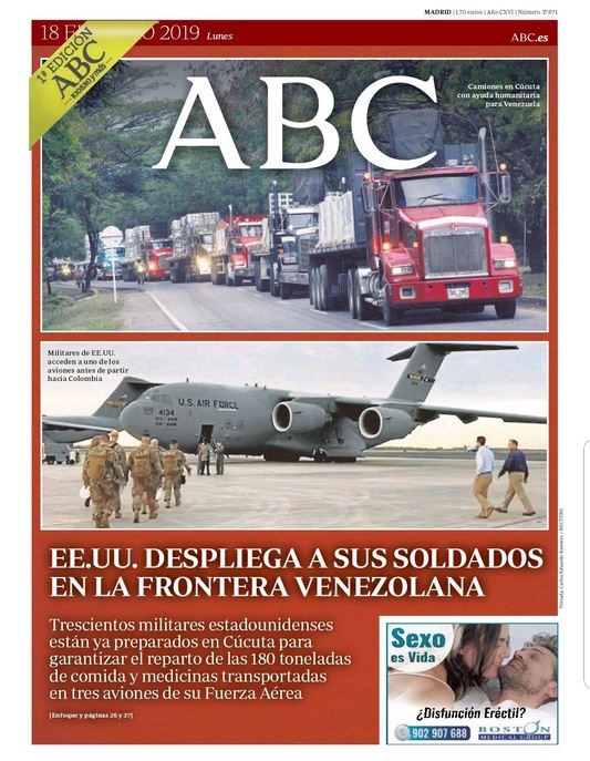 Portadas de la prensa internacional de este lunes 18 de febrero de 2019