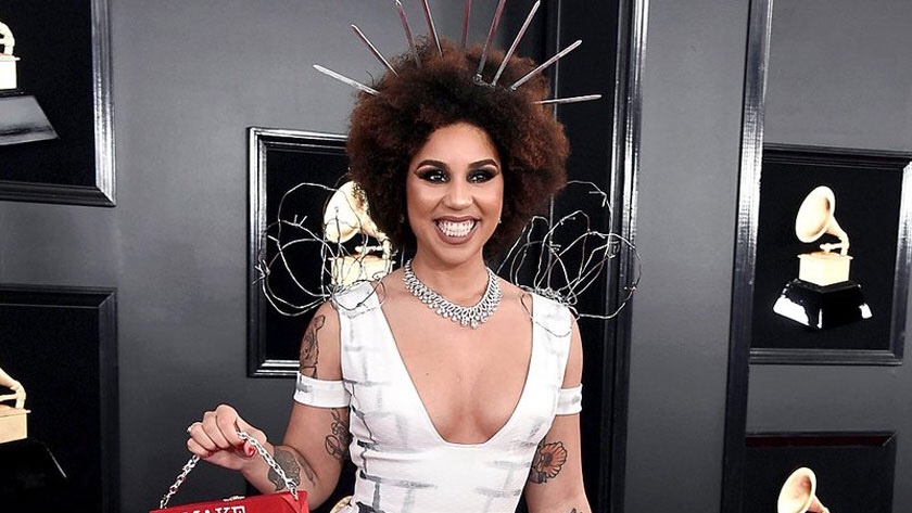 #WTF: Joy Villa, la mujer que en los Grammys 2019 se vistió del muro de Donald Trump