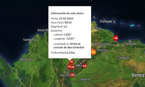 Sismo de magnitud 3.5 en San Cristóbal