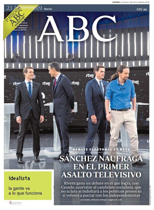 Portadas de la prensa internacional para este martes 23 de abril de 2019