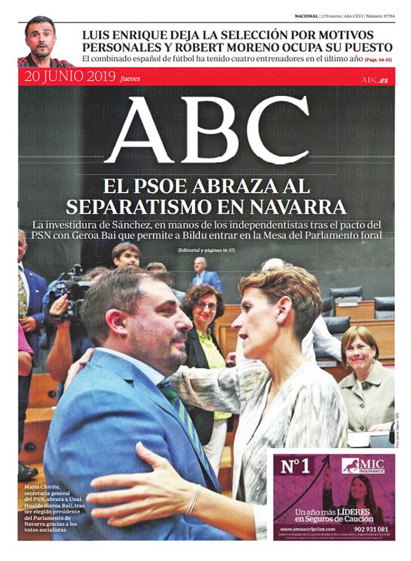 Portadas de la prensa internacional de este jueves 20 de junio de 2019